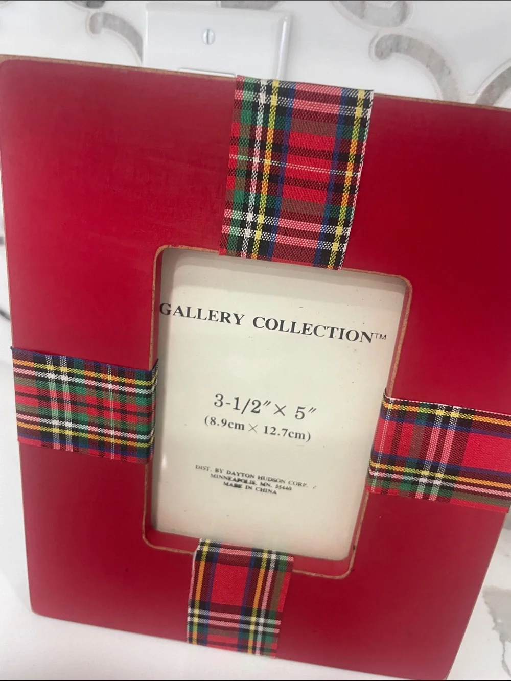 Red Plaid Accent Picture Frame